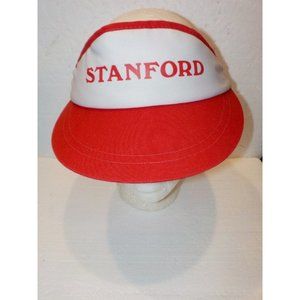 Vintage Stanford University Visor Adjustable Padded Headwear Red & White